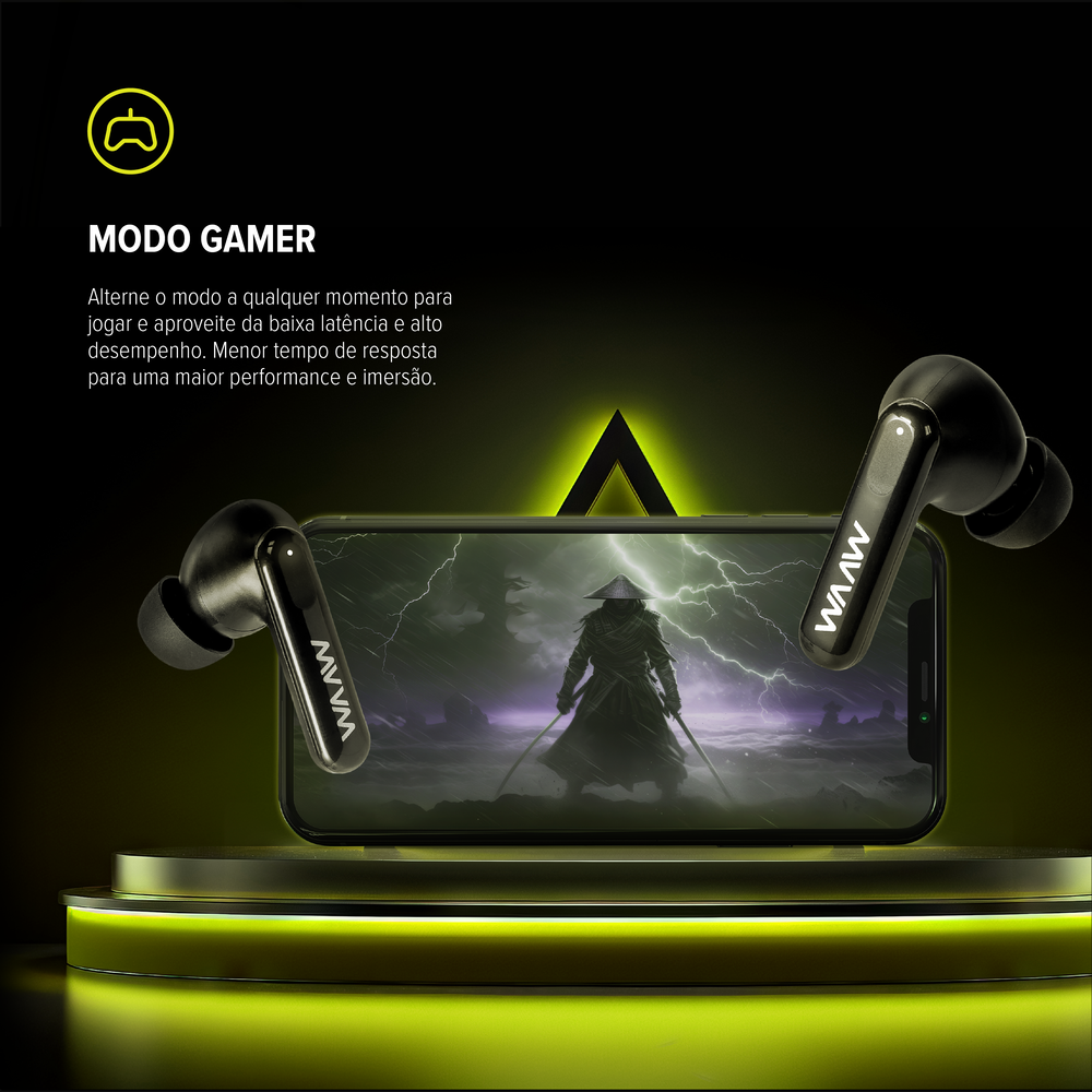 Fone de ouvido bluetooth WAAW MOB 500ANC