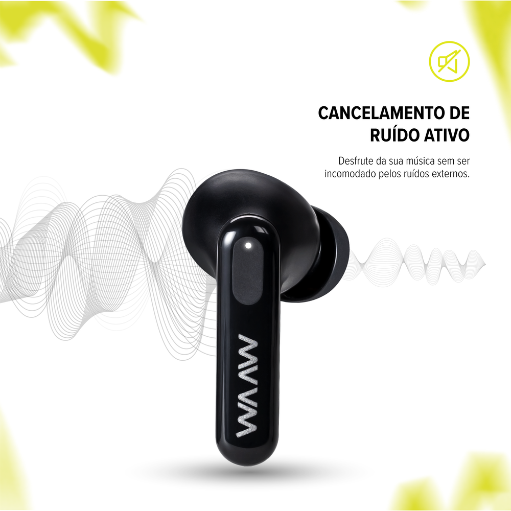 Fone de ouvido bluetooth WAAW MOB 500ANC