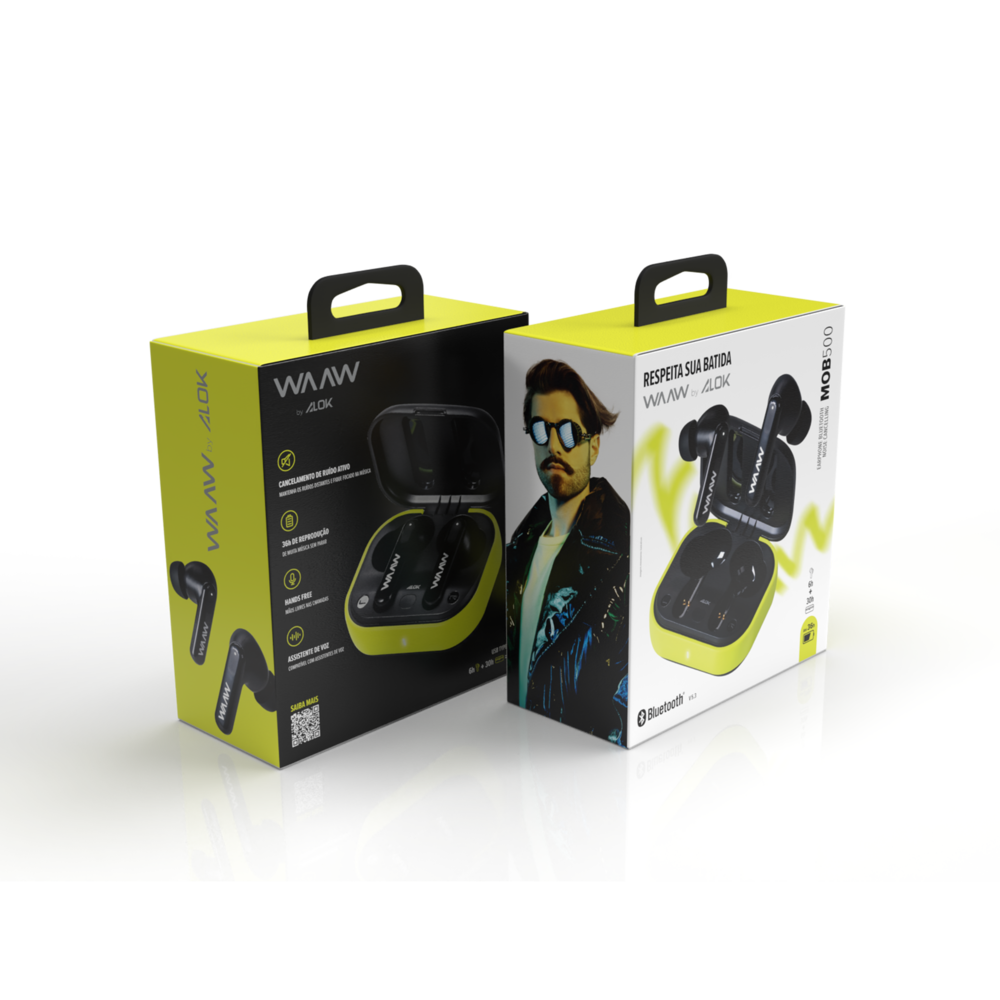 Fone de ouvido bluetooth WAAW MOB 500ANC