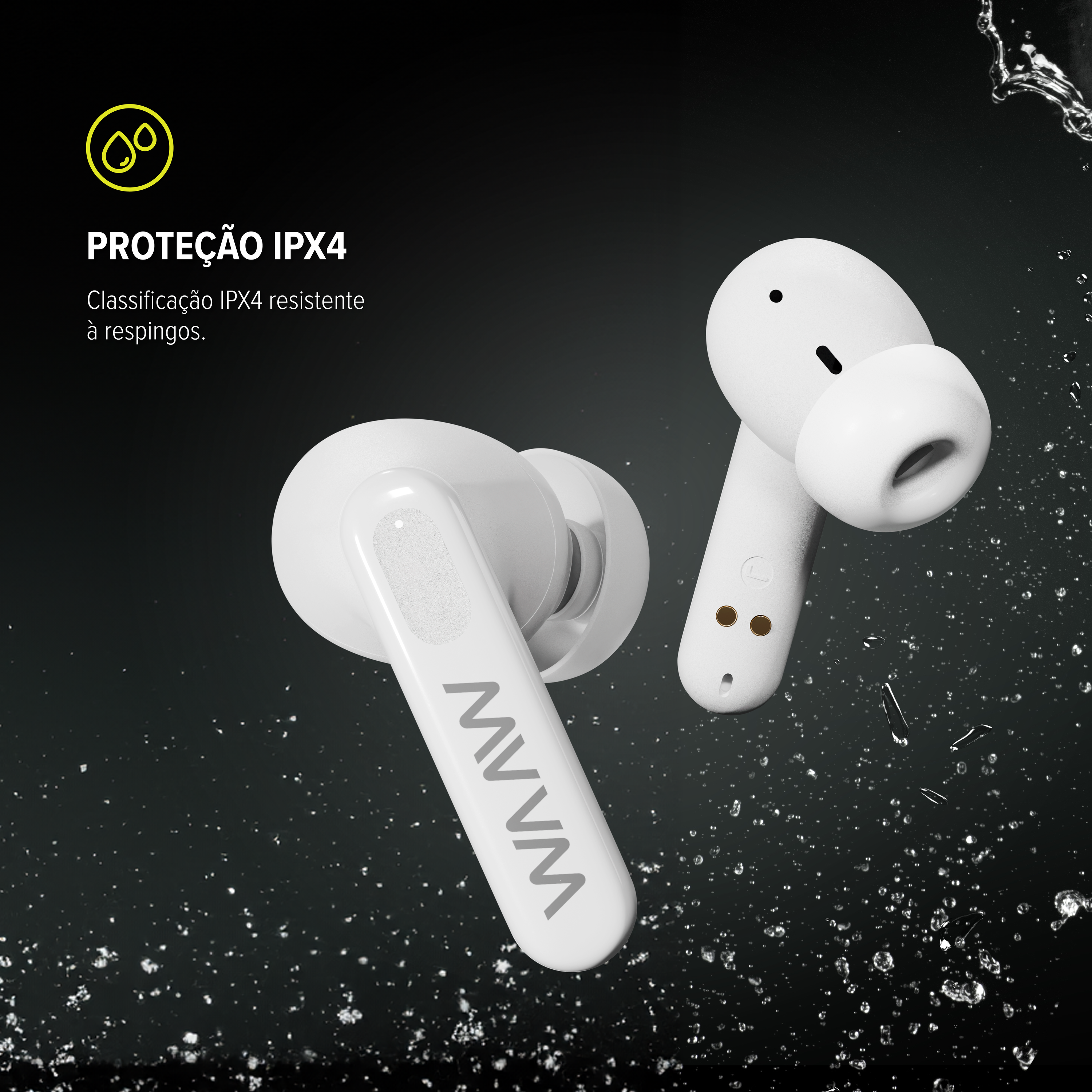 Fone de Ouvido Bluetooth WAAW MOB 500 White ANC