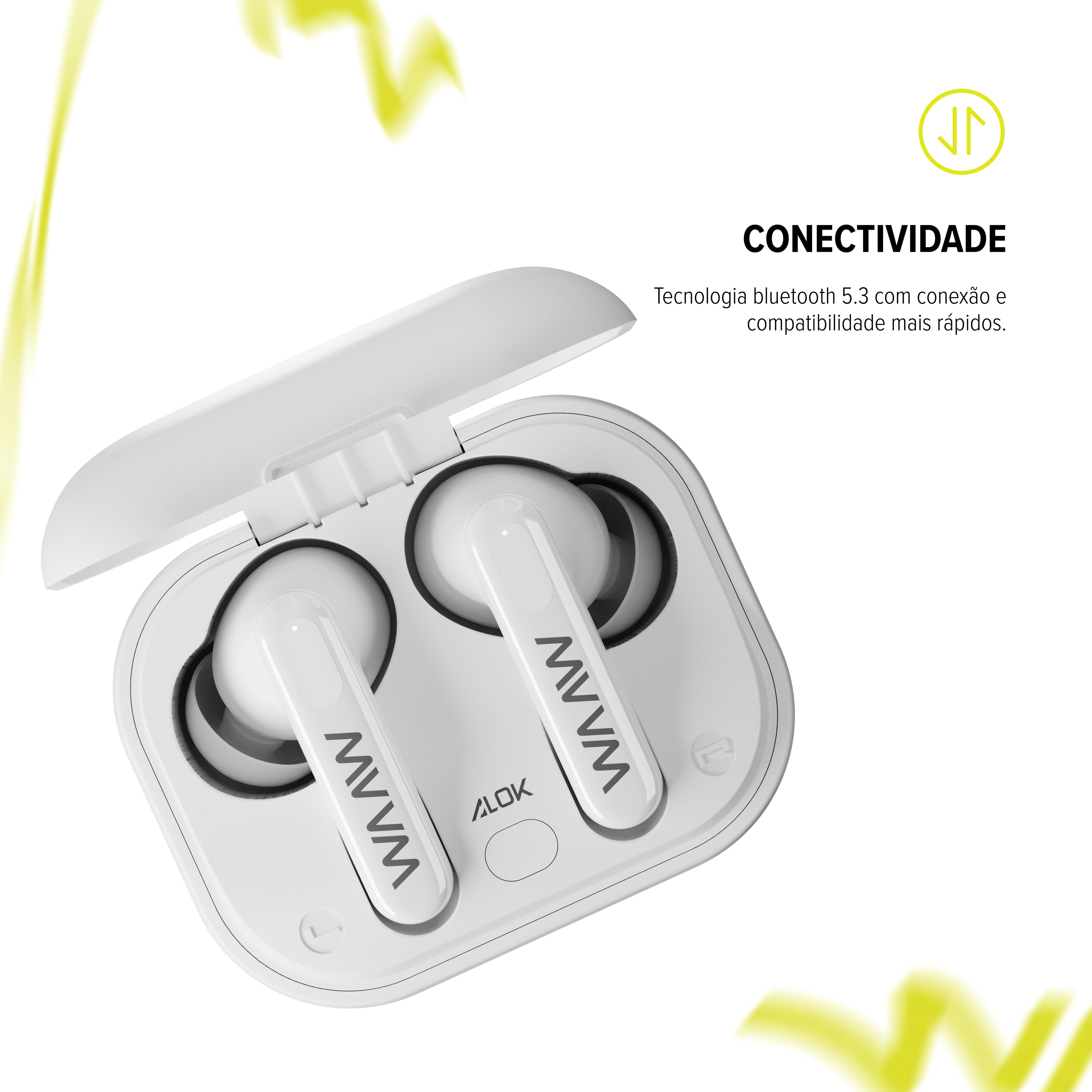 Fone de Ouvido Bluetooth WAAW MOB 500 White ANC