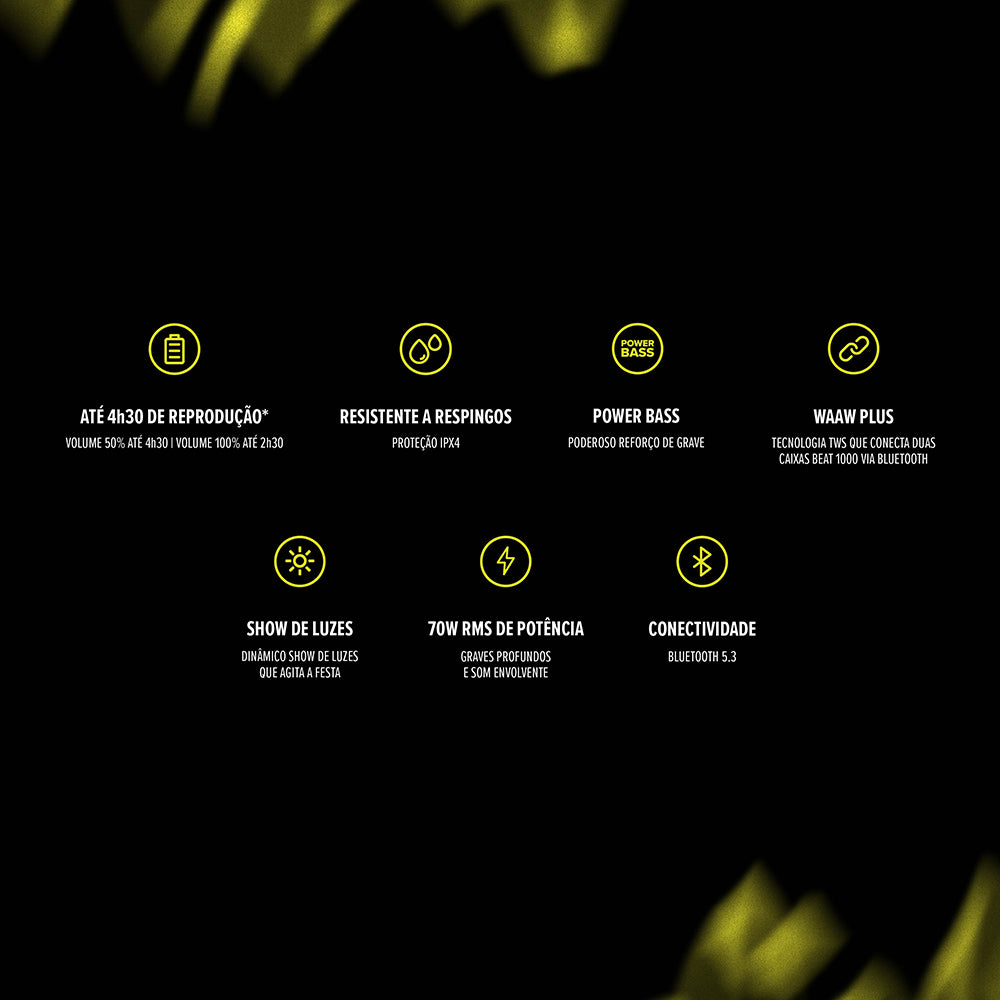 Caixa de Som Bluetooth WAAW BEAT 1000