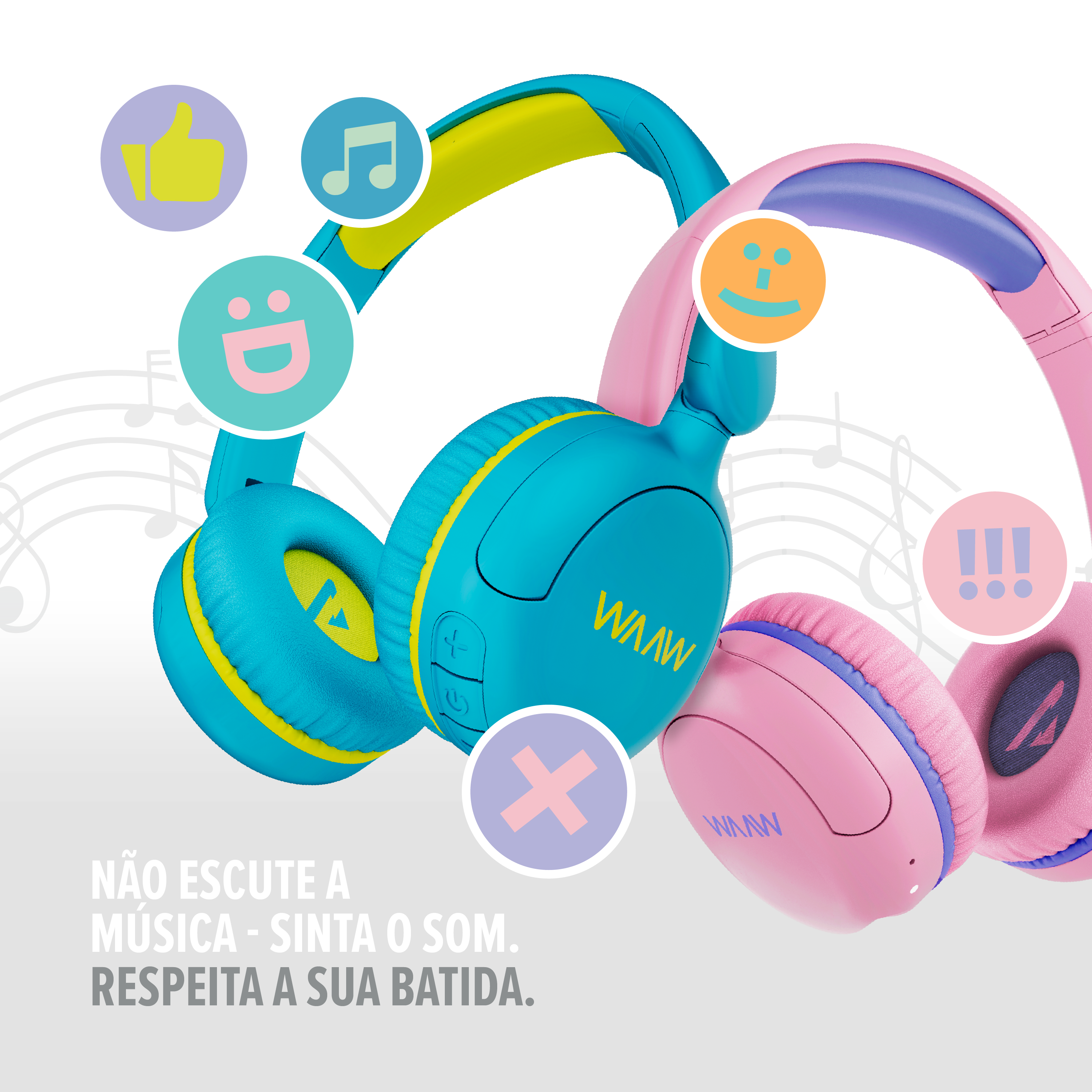 Headphone Bluetooth WAAW KIDS JOY 200 ROSA