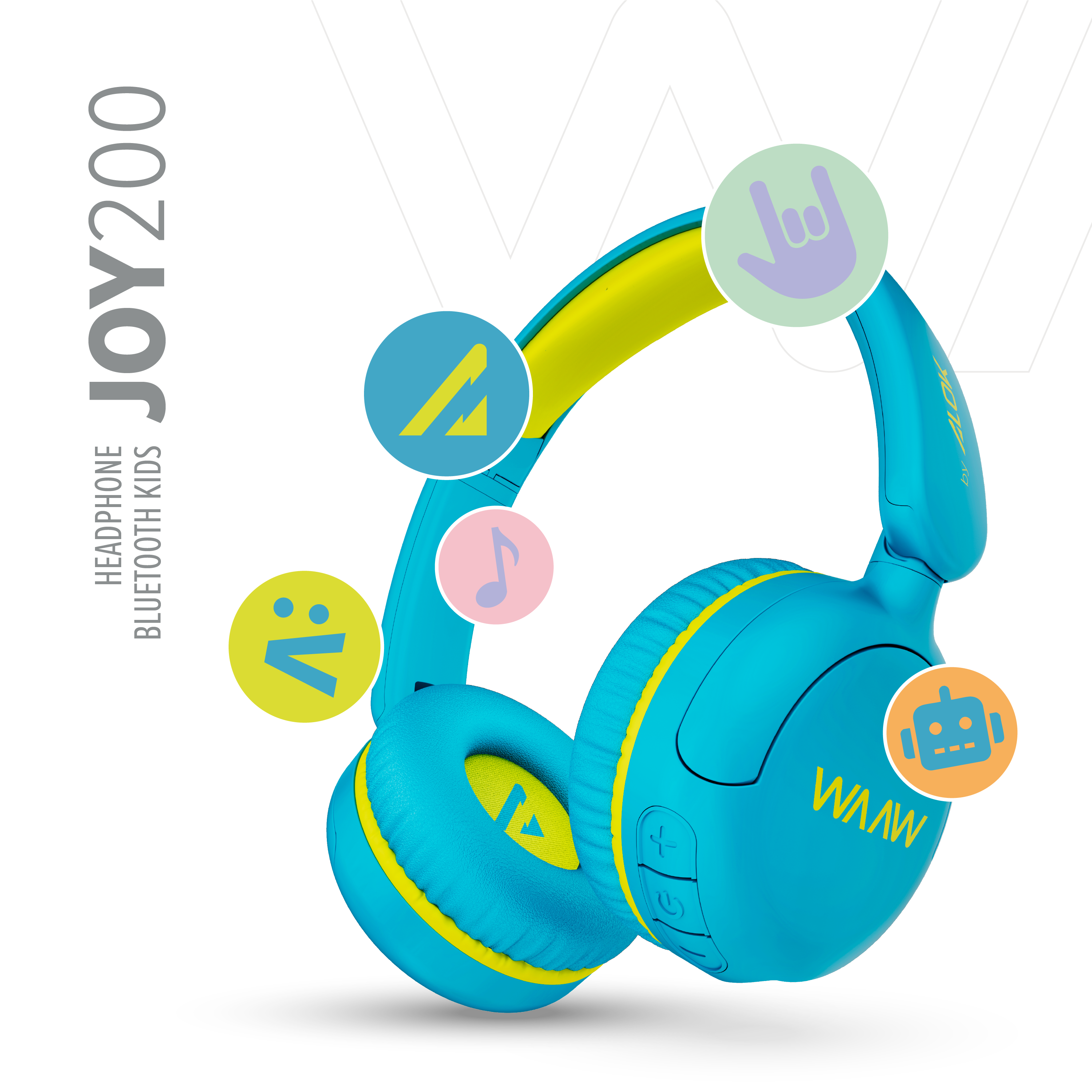 Headphone Bluetooth WAAW KIDS JOY 200 Azul