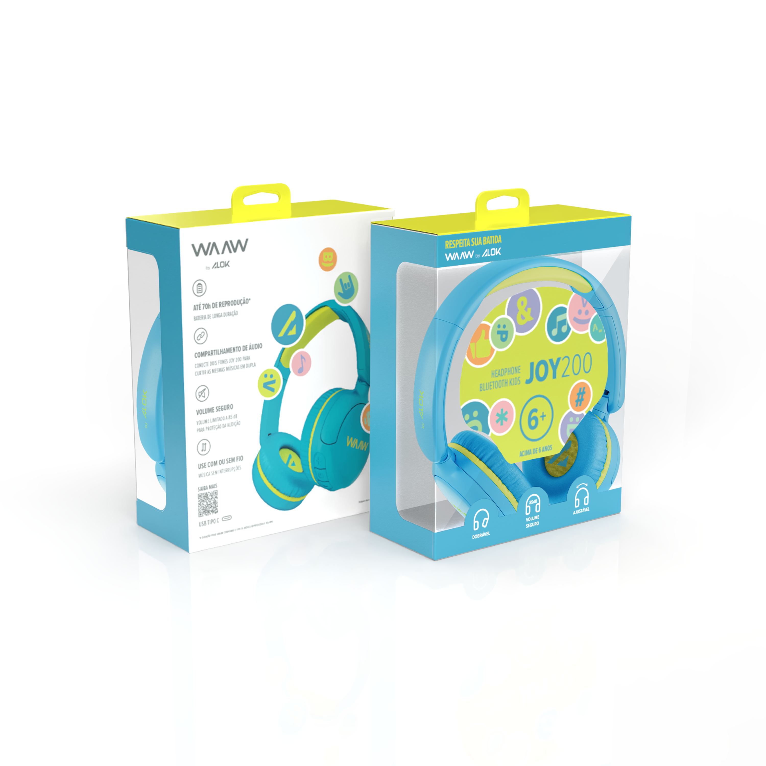 Headphone Bluetooth WAAW KIDS JOY 200 Azul