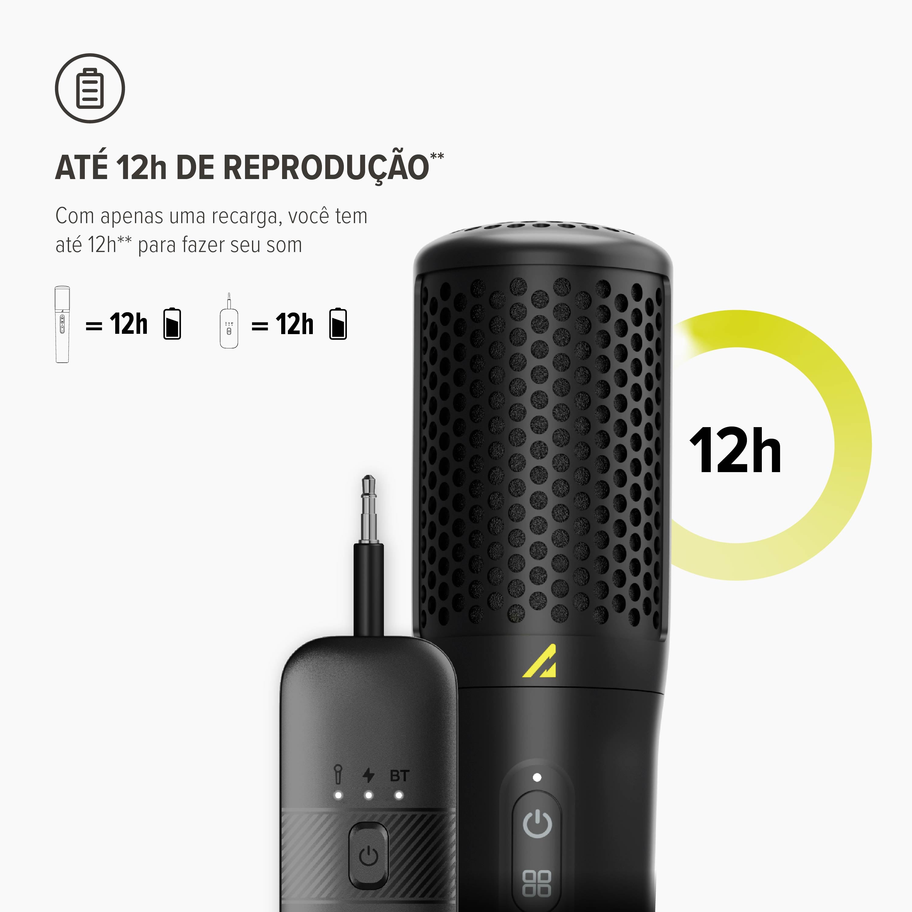 Microfone Bluetooth WAAW VOCAL 100 PRO