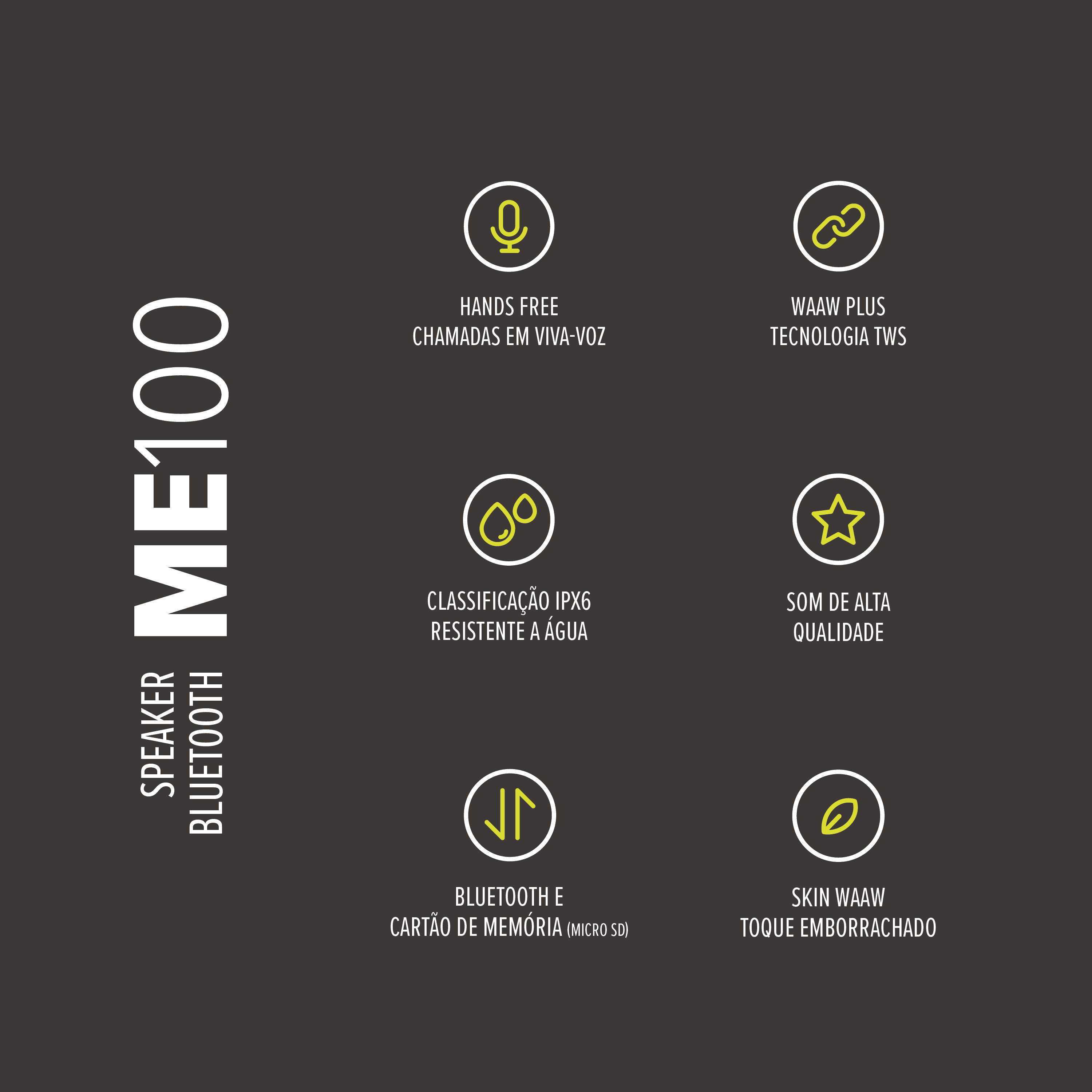 Caixa de som Bluetooth WAAW ME 100SB