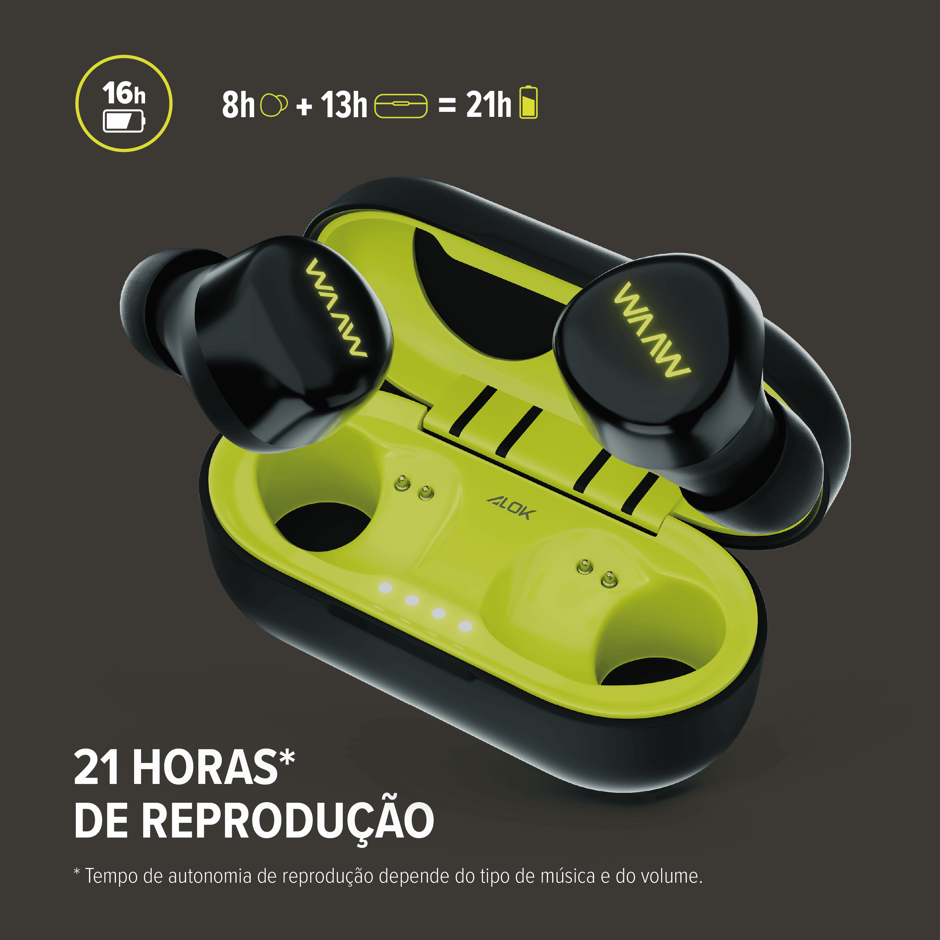Fone de ouvido bluetooth WAAW MOB 100EB