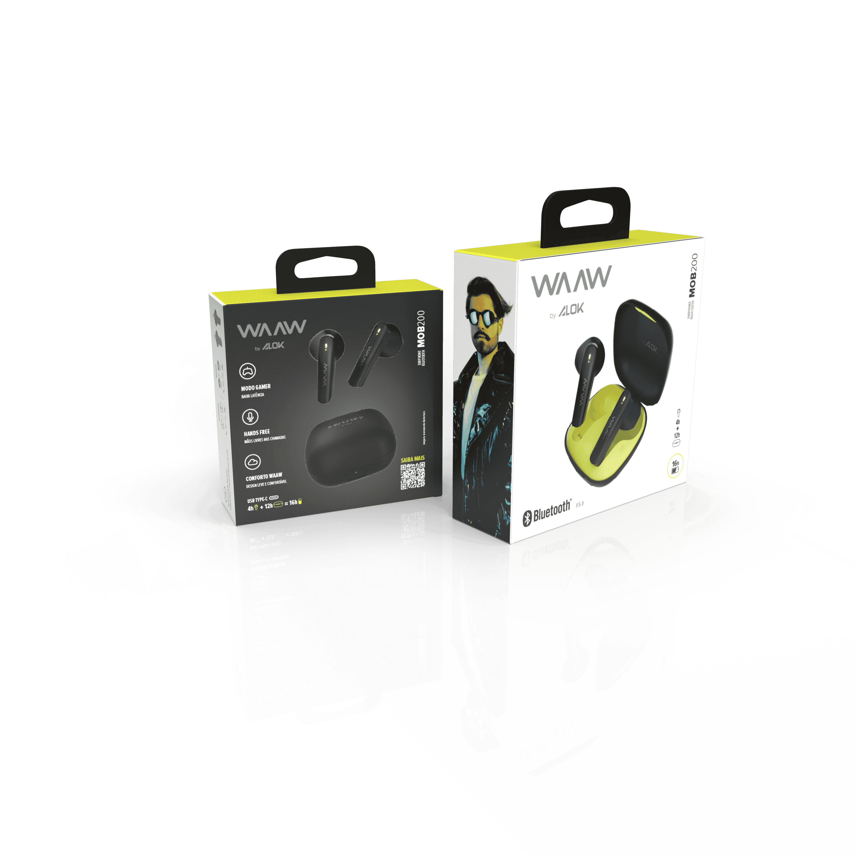 Fone de ouvido bluetooth WAAW MOB 200EB
