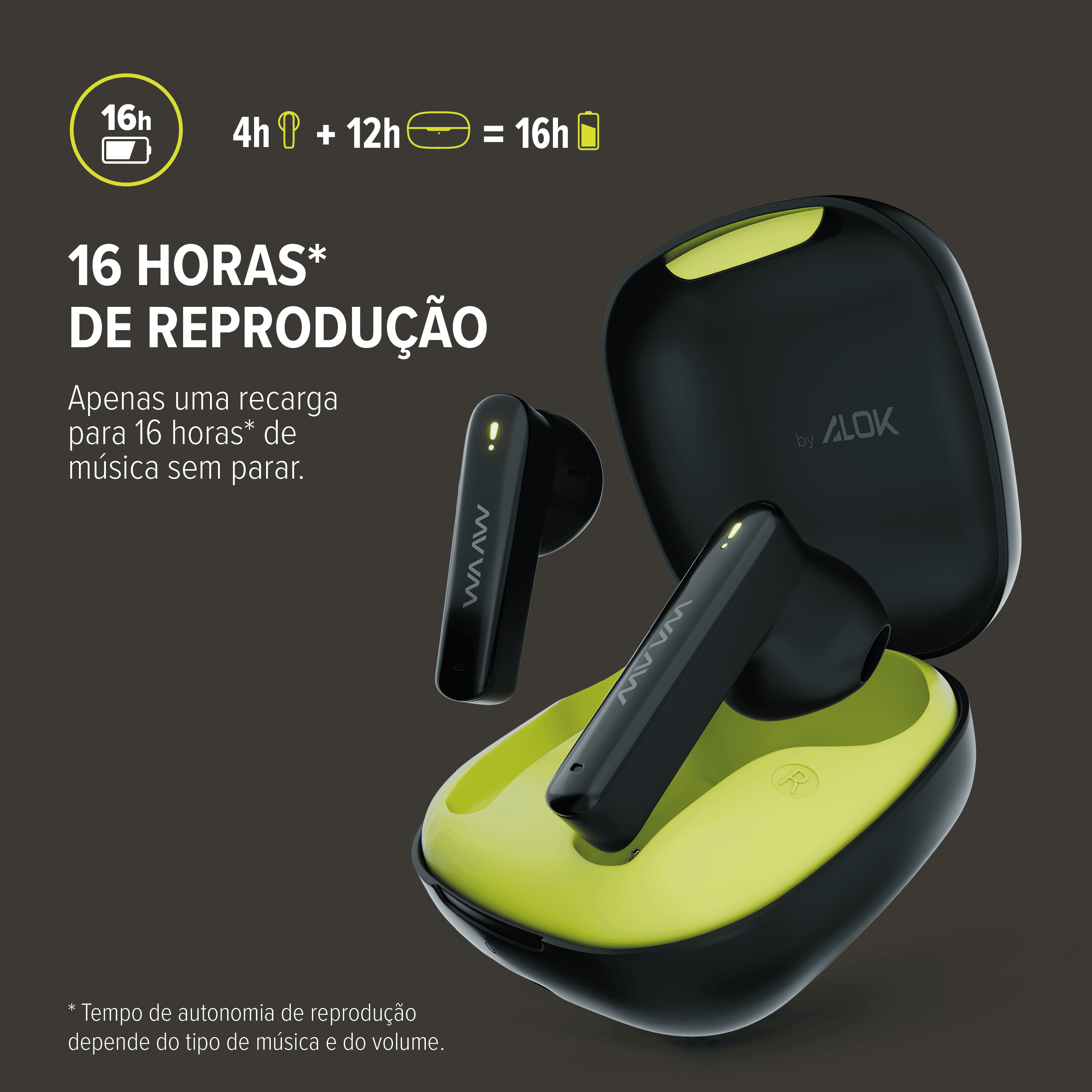 Fone de ouvido bluetooth WAAW MOB 200EB