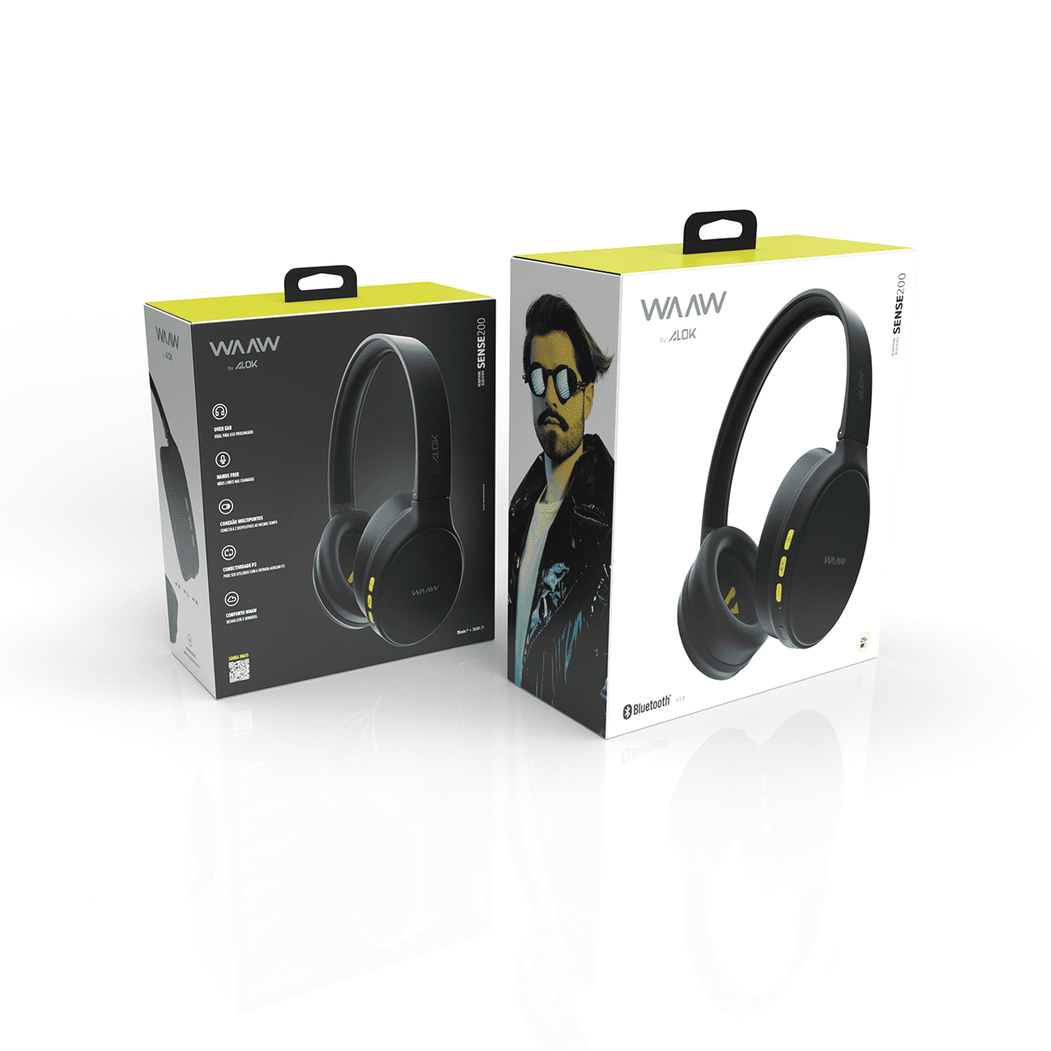 Fone de Ouvido Bluetooth WAAW SENSE 200HB Com Microfone