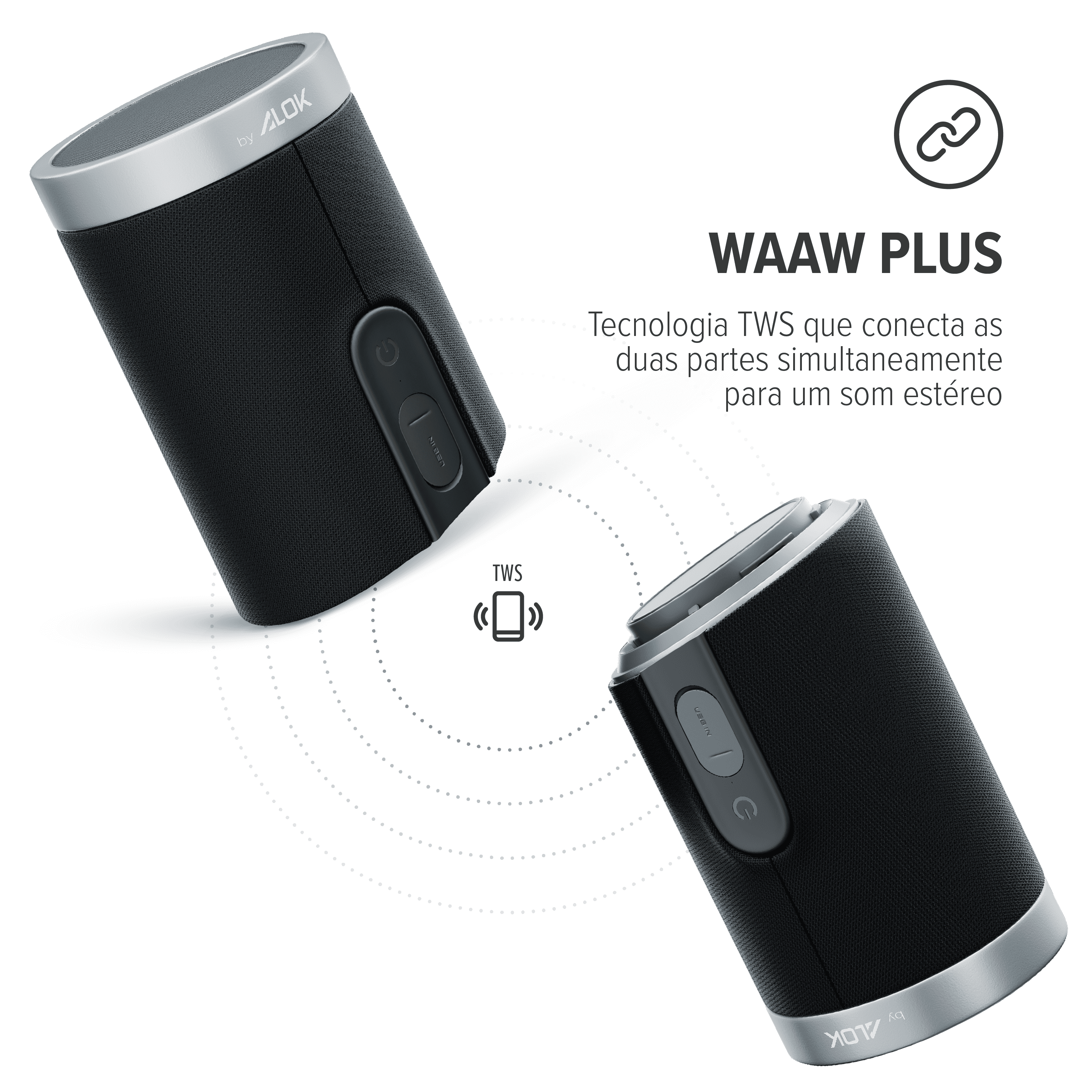 Caixa de som Bluetooth WAAW US 200 DUO