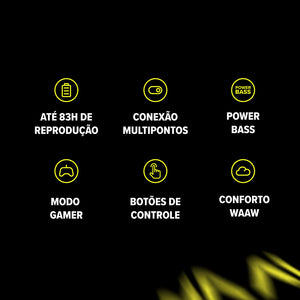 Fone de Ouvido Bluetooth WAAW ESSENCE 200