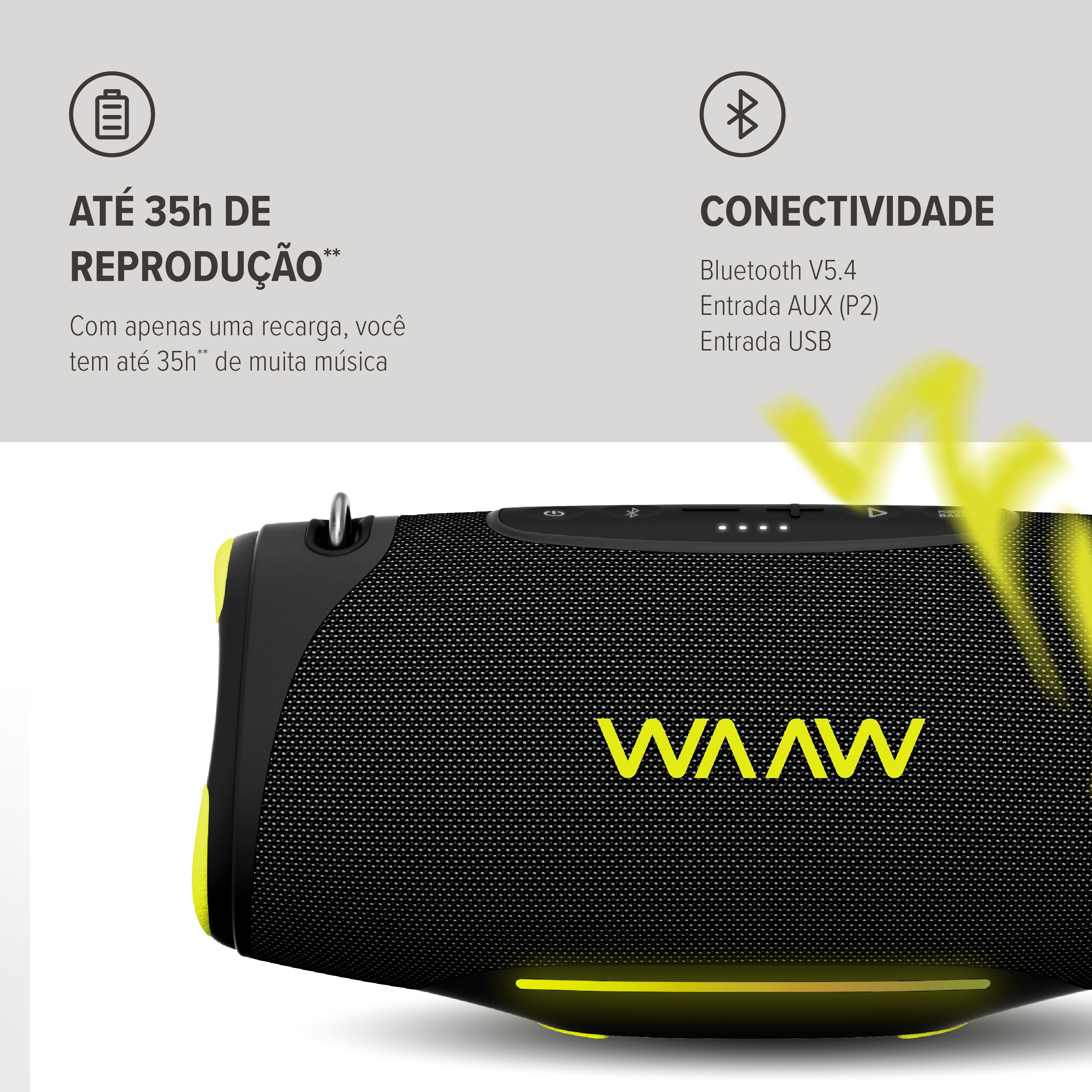 Caixa de Som Bluetooth  BOOMBOX  WAAW BOOM 150