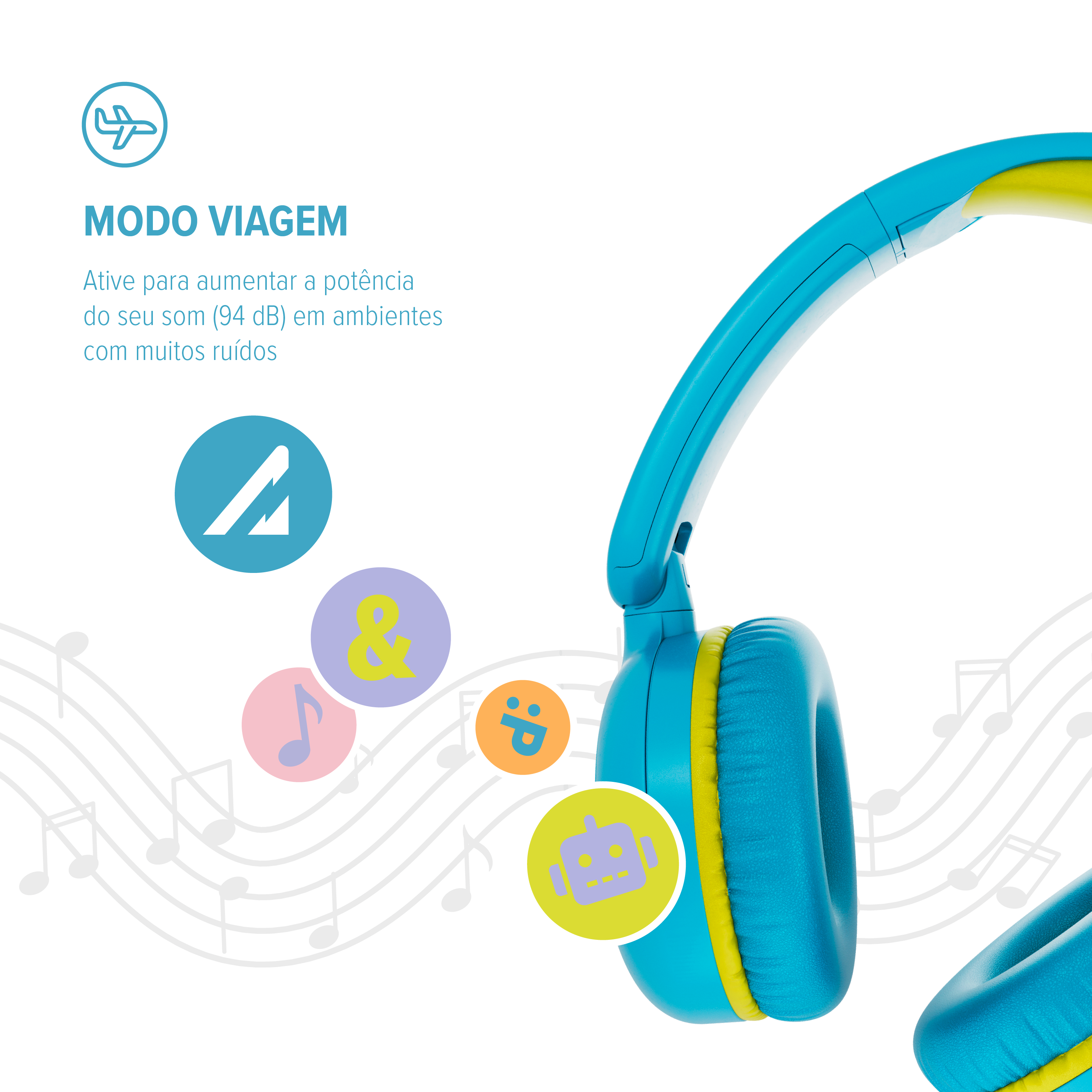 Headphone Bluetooth WAAW KIDS JOY 200 Azul