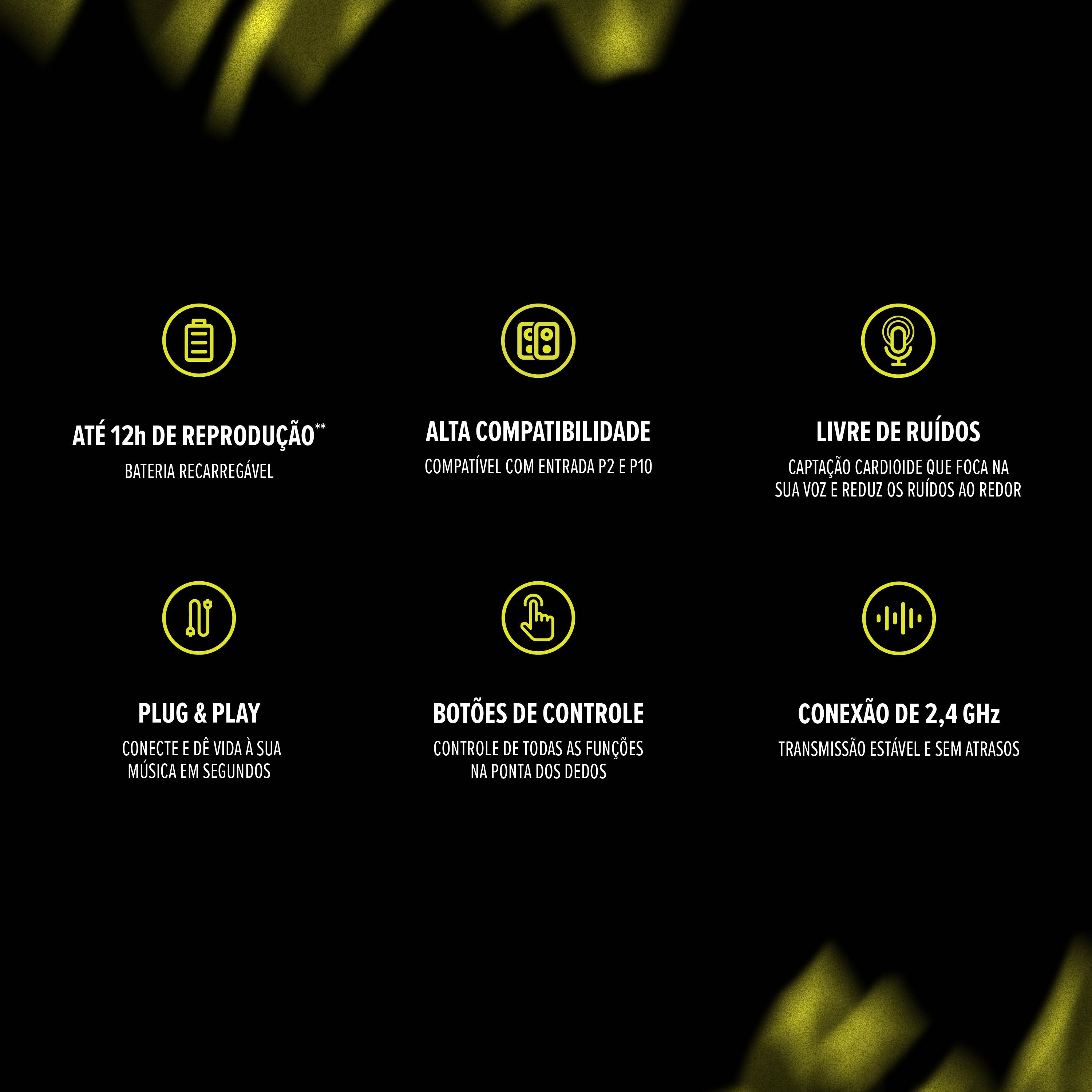 Microfone Bluetooth WAAW VOCAL 100 PRO