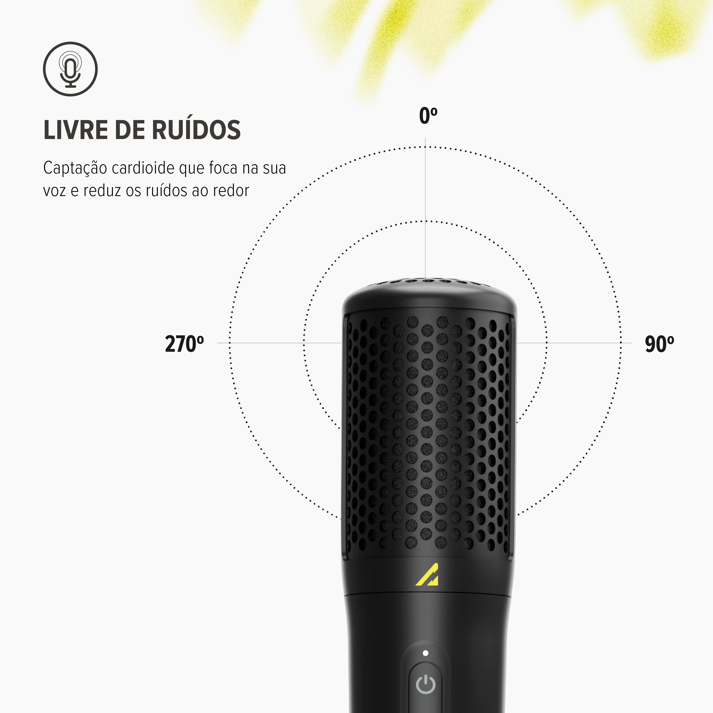 Microfone Bluetooth WAAW VOCAL 100 PRO