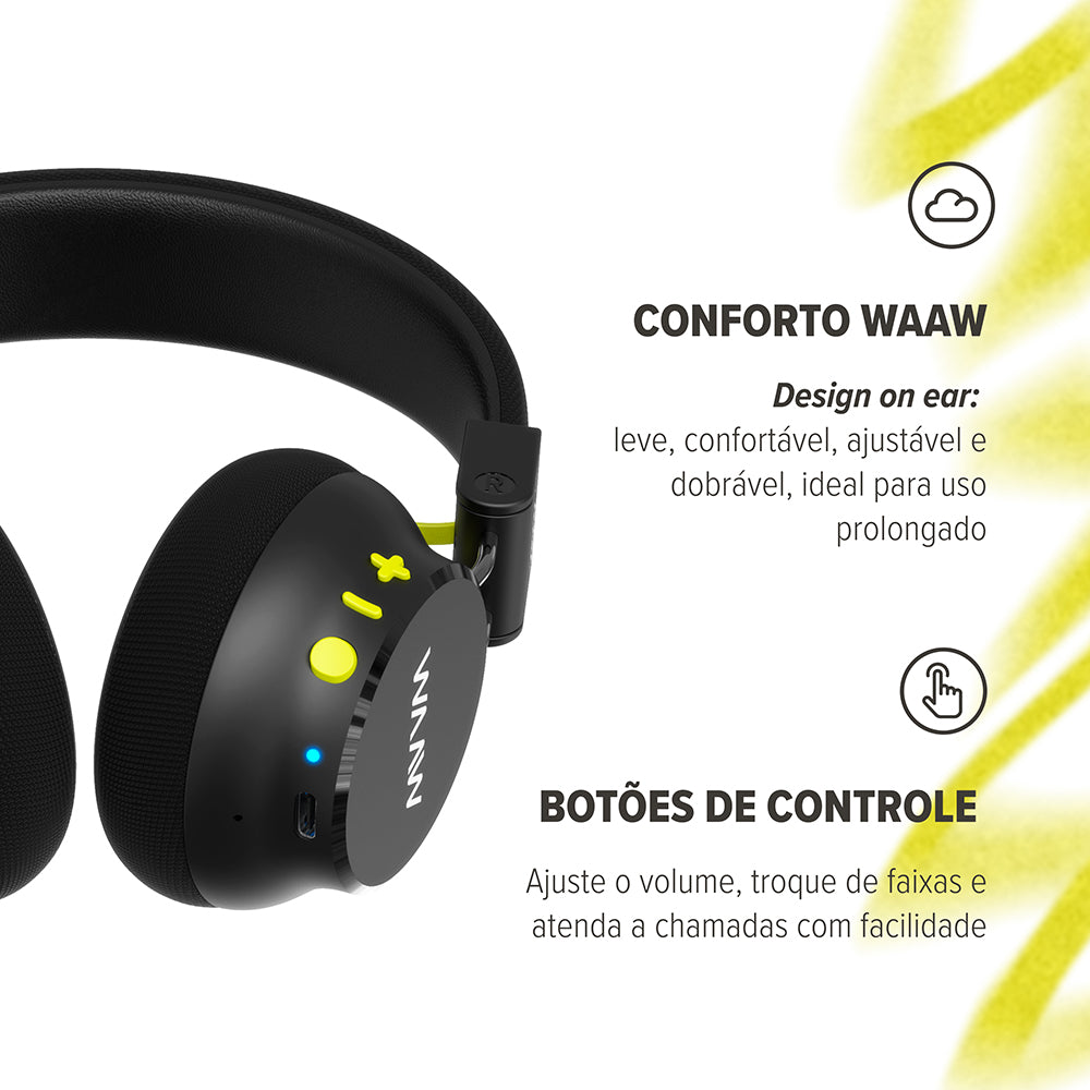 Fone de Ouvido Bluetooth Noise Cancelling WAAW ESSENCE 300