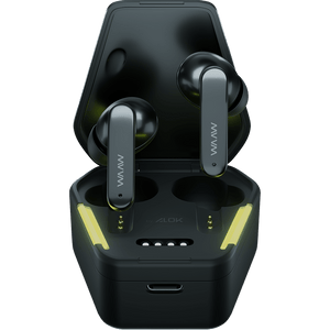 fone de ouvido waaw energy 100ebg fones elevados um pouco acima do estojo aberto